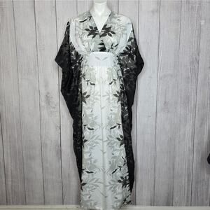 VTG Royal Creations Floral Kaftan Maxi Dress, Made in Hawaii Lounge Glam - OSFA